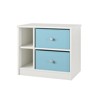 Ameriwood Home Mya Park Nightstand with 2 Fabric Bins - Light Blue