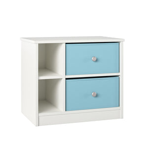 Ameriwood Home Mya Park Nightstand with 2 Fabric Bins - Light Blue