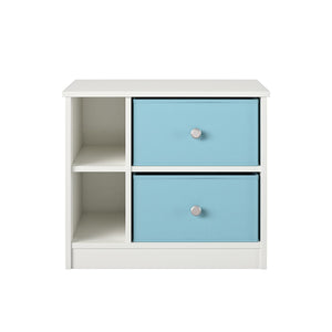 Ameriwood Home Mya Park Nightstand with 2 Fabric Bins - Light Blue