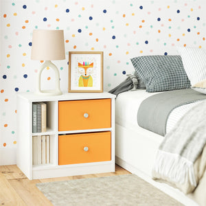Ameriwood Home Mya Park Nightstand with 2 Fabric Bins - Orange