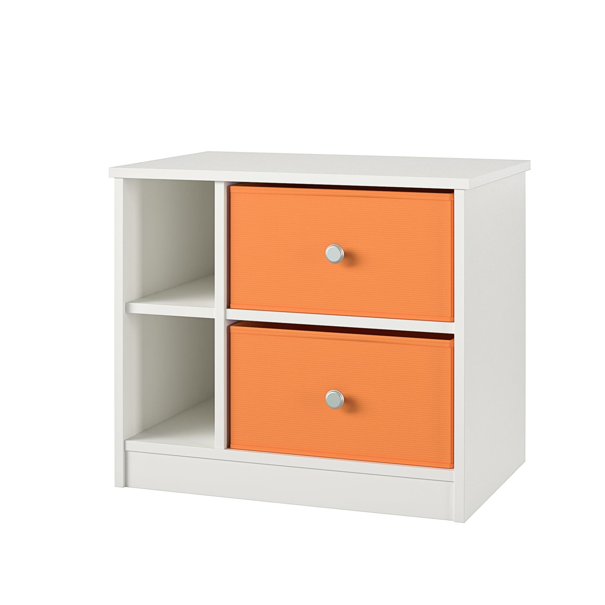 Ameriwood Home Mya Park Nightstand with 2 Fabric Bins - Orange