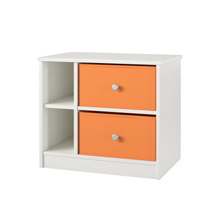 Ameriwood Home Mya Park Nightstand with 2 Fabric Bins - Orange