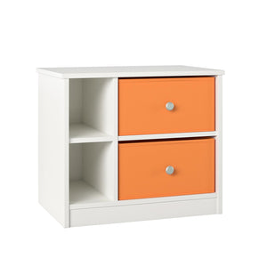 Ameriwood Home Mya Park Nightstand with 2 Fabric Bins - Orange