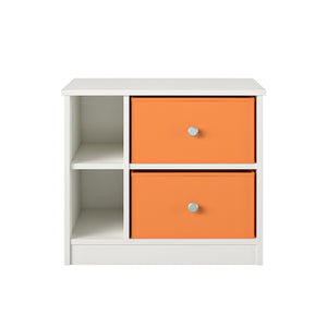 Ameriwood Home Mya Park Nightstand with 2 Fabric Bins - Orange