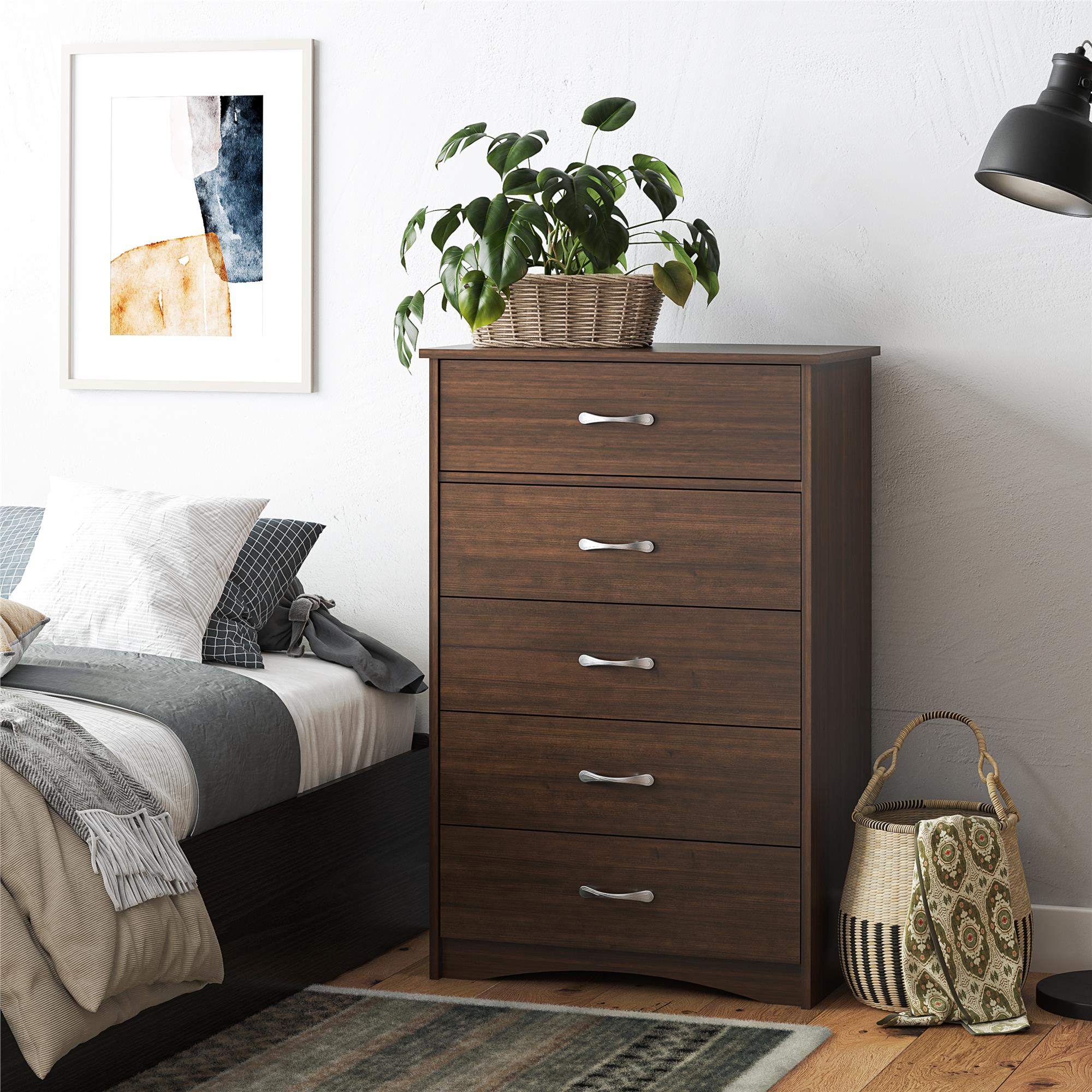 Ameriwood Home Jerry Hill Tall 5 Drawer Dresser - Cherry Oak