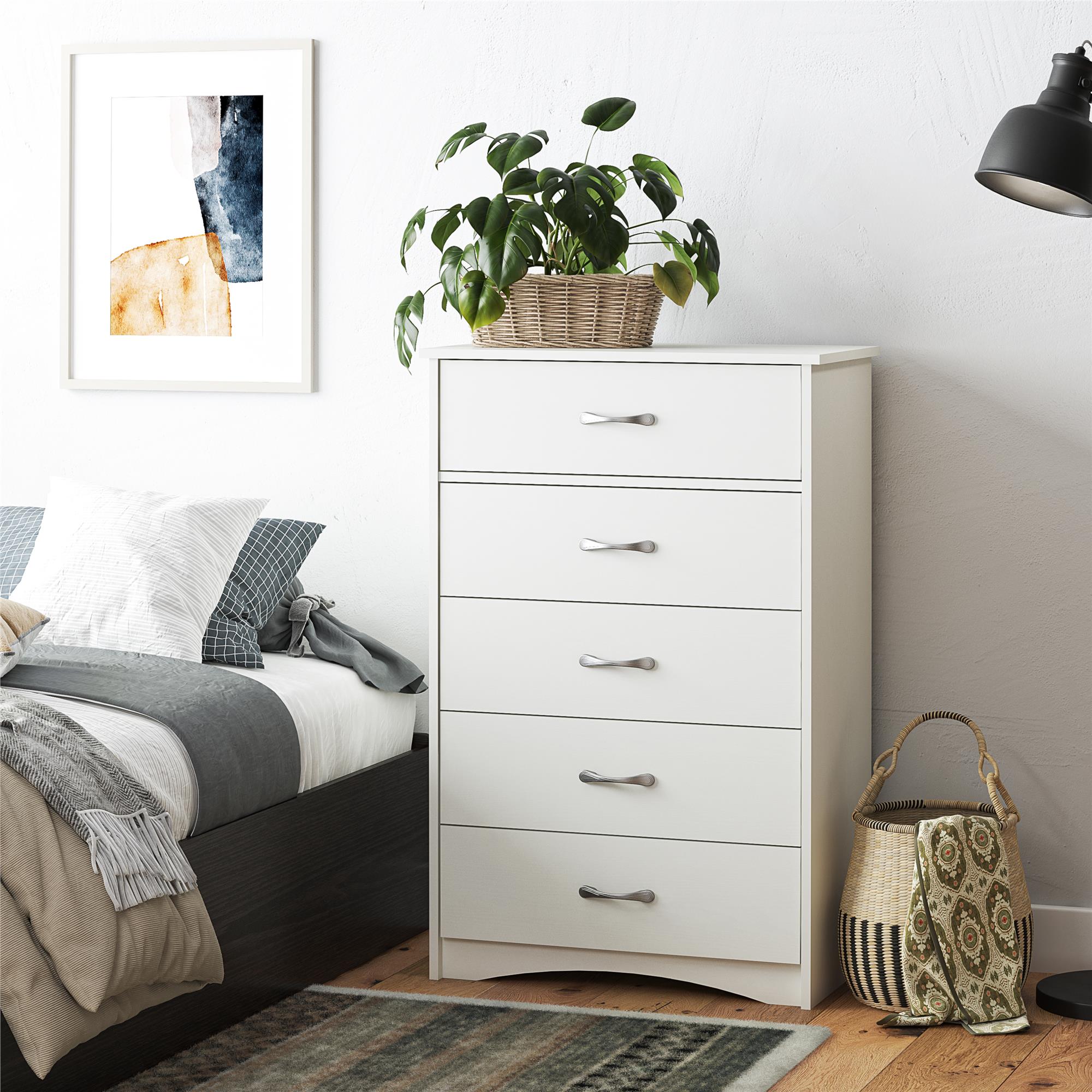 Ameriwood Home Jerry Hill Tall 5 Drawer Dresser - Ivory Oak