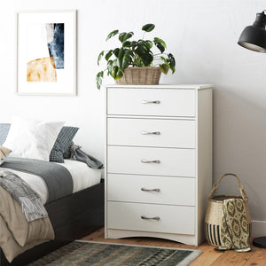 Ameriwood Home Jerry Hill Tall 5 Drawer Dresser - Ivory Oak