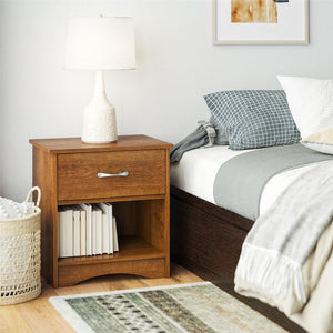Ameriwood Home Jerry Hill Nightstand with Drawer - Brown Oak