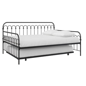 Novogratz Bright Pop Metal Daybed with Trundle - Black - Full