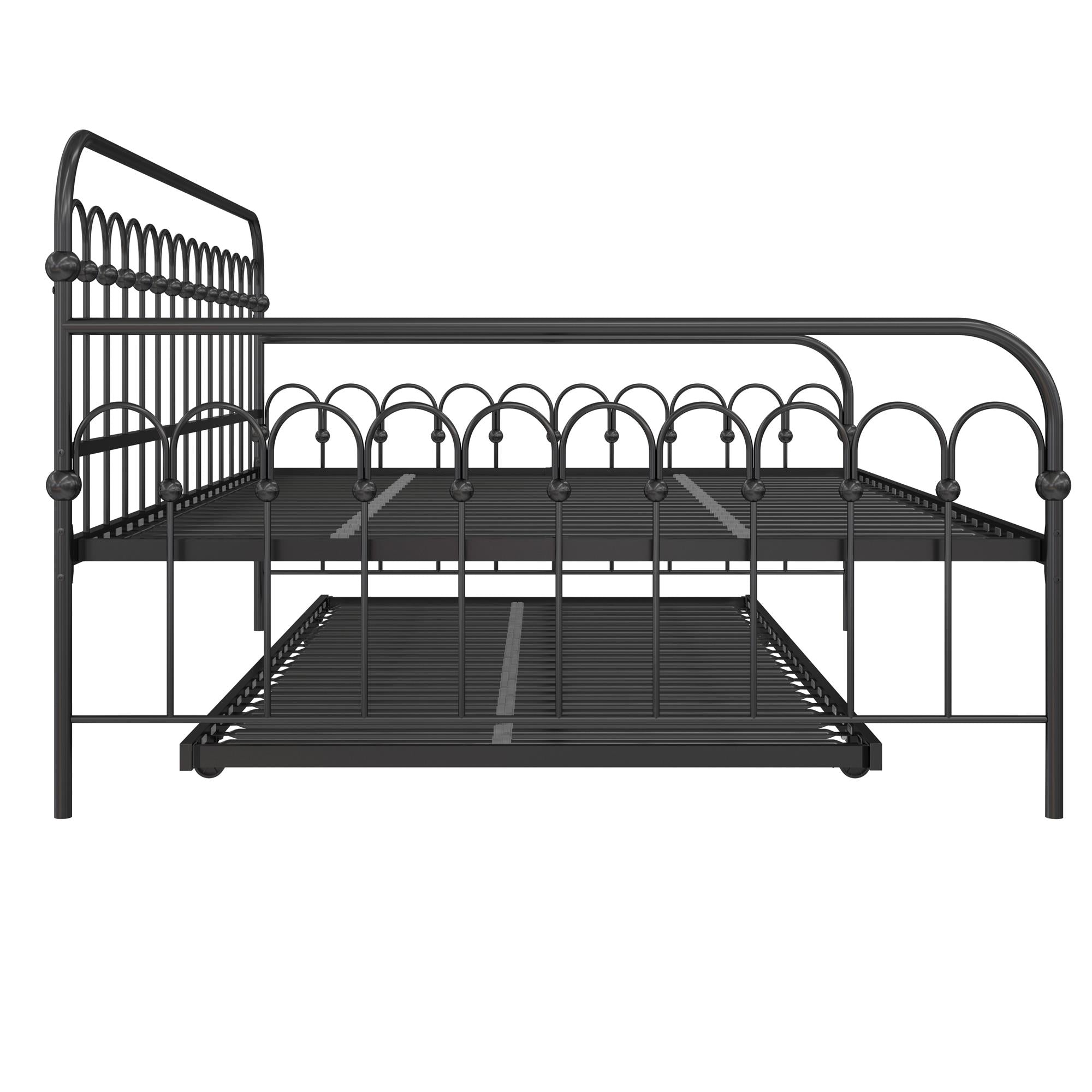 Novogratz Bright Pop Metal Daybed with Trundle - Black - Full