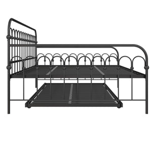 Novogratz Bright Pop Metal Daybed with Trundle - Black - Full