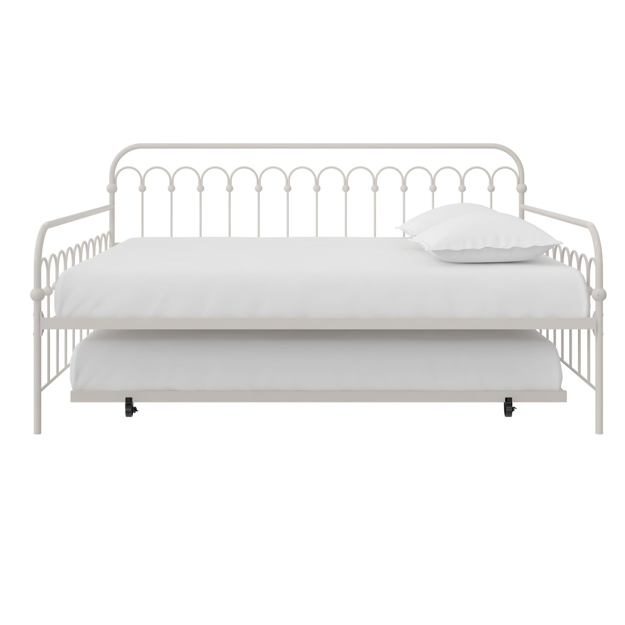 Novogratz Bright Pop Metal Daybed with Trundle - Off White - Full