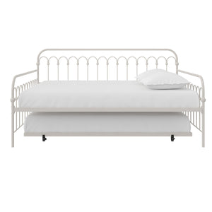 Novogratz Bright Pop Metal Daybed with Trundle - Off White - Full