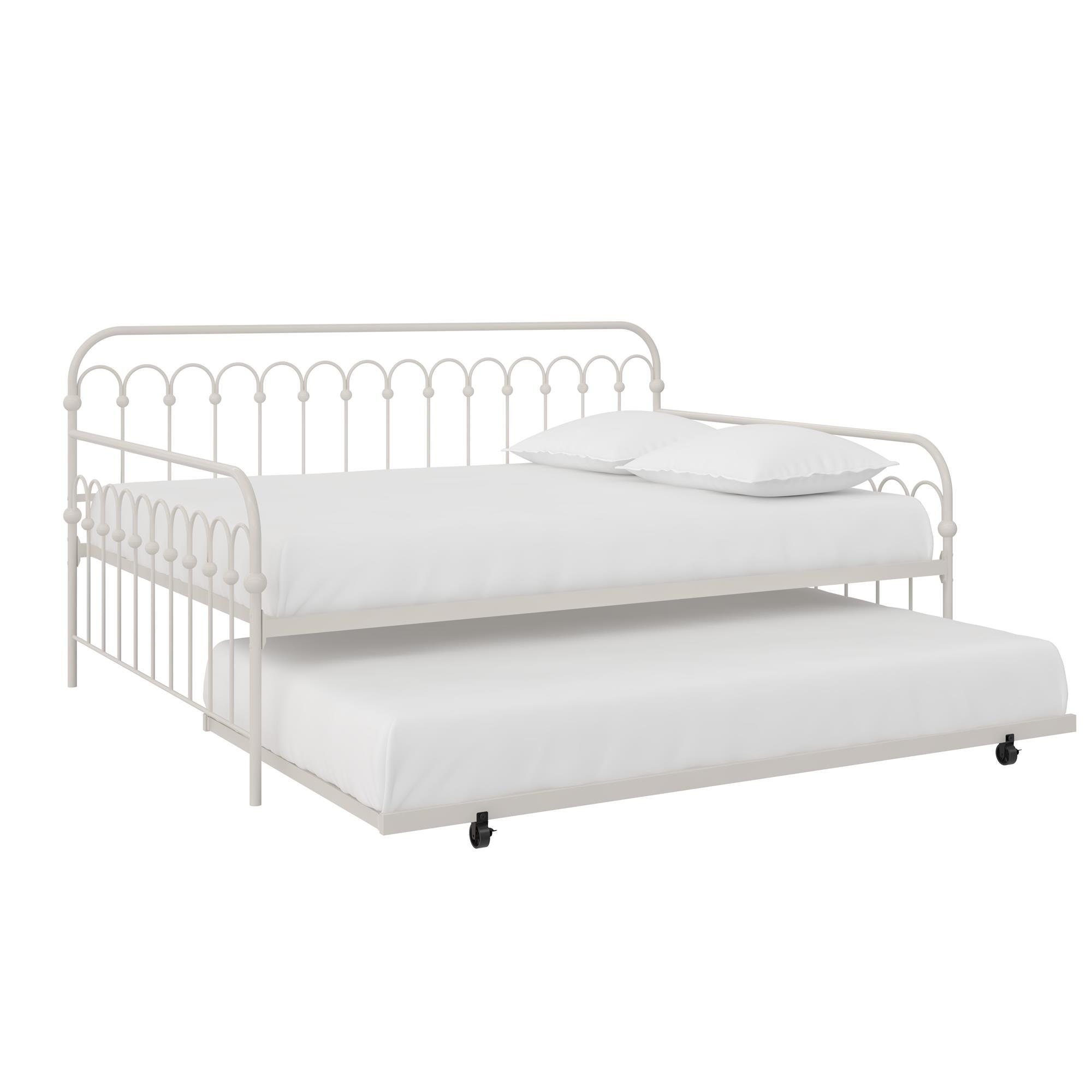Novogratz Bright Pop Metal Daybed with Trundle - Off White - Full