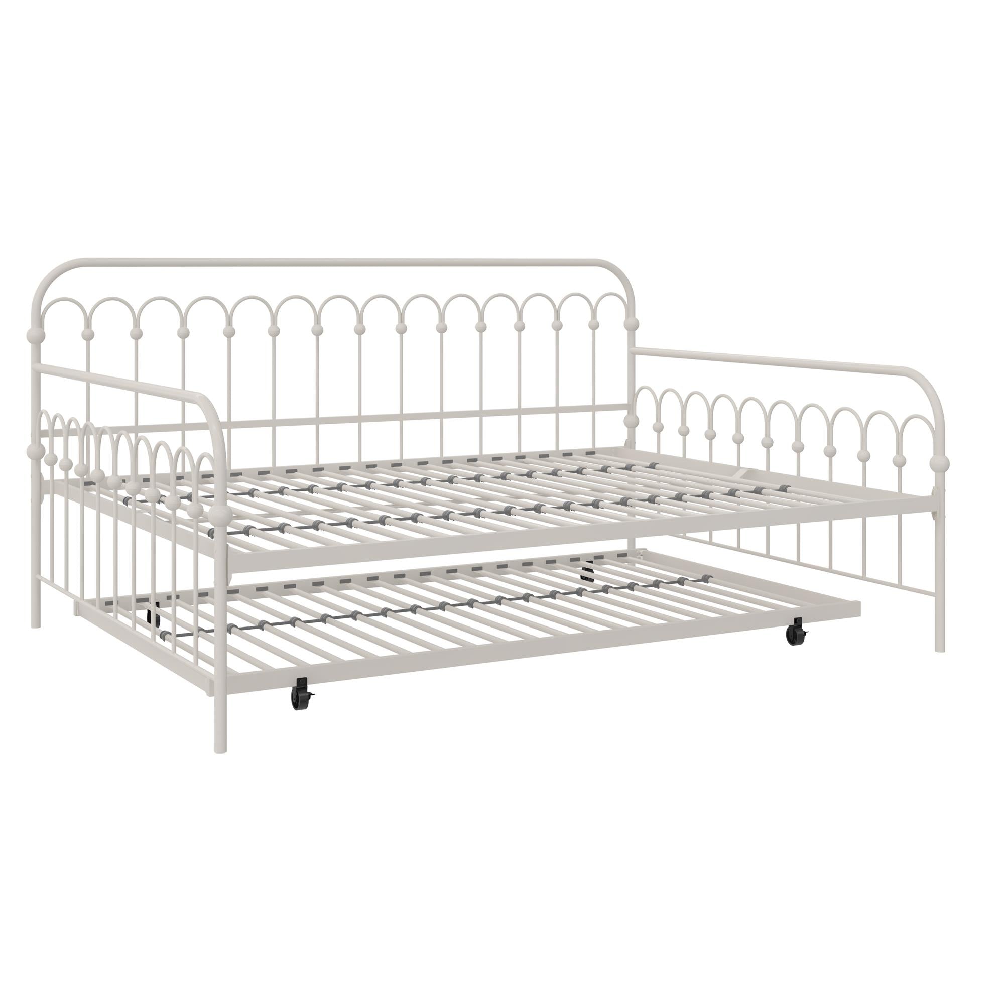 Novogratz Bright Pop Metal Daybed with Trundle - Off White - Full