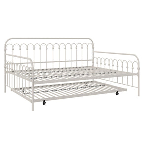 Novogratz Bright Pop Metal Daybed with Trundle - Off White - Full