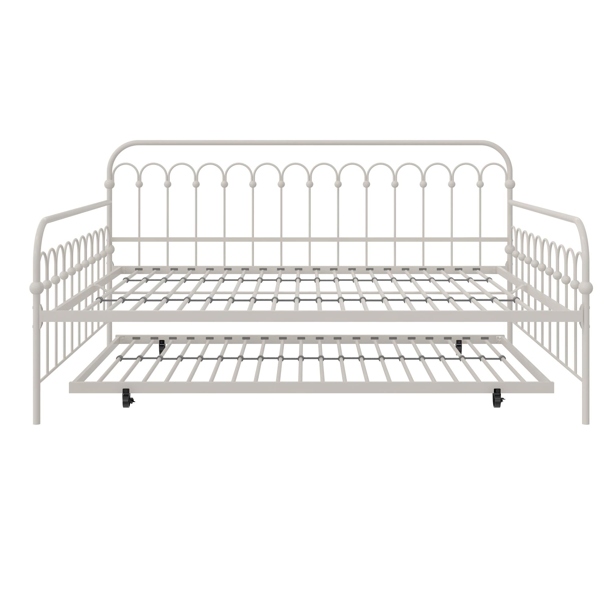 Novogratz Bright Pop Metal Daybed with Trundle - Off White - Full