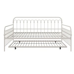 Novogratz Bright Pop Metal Daybed with Trundle - Off White - Full