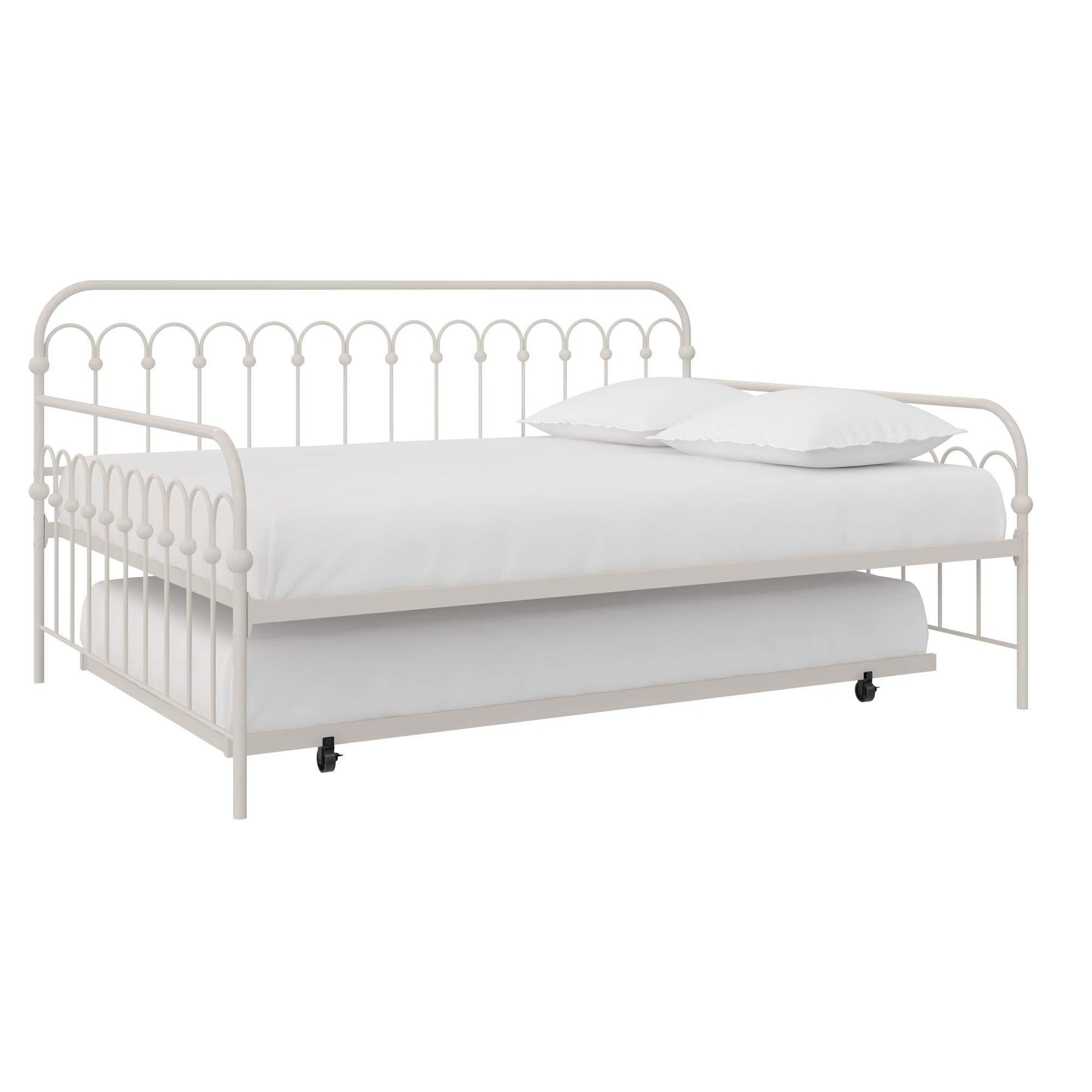 Novogratz Bright Pop Metal Daybed with Trundle - Off White - Full
