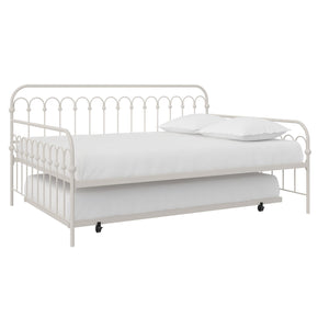 Novogratz Bright Pop Metal Daybed with Trundle - Off White - Full