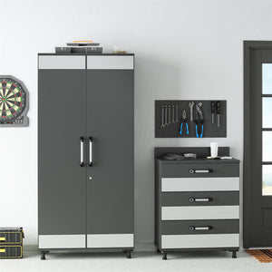 Systembuild Evolution Boss 3 Drawer Storage Cabinet - Dark Gray