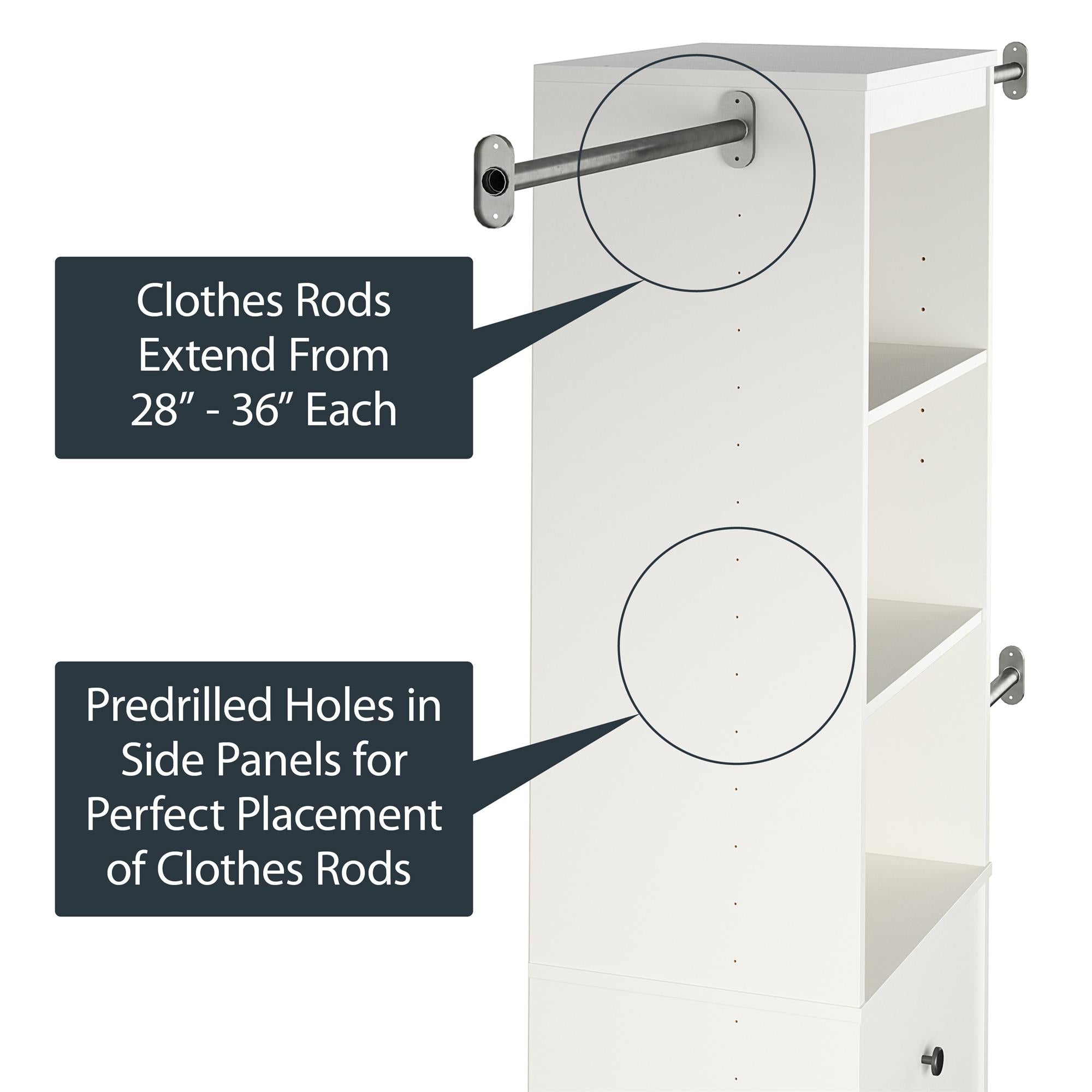 Systembuild Evolution Beckett Closet Storage Organizer - Dove Gray