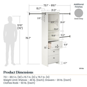 Systembuild Evolution Beckett Closet Storage Organizer - White