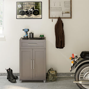 Systembuild Evolution Camberly Framed 2 Door/1 Drawer Storage Cabinet - Graphite Grey