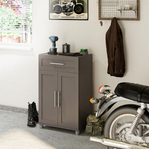 Systembuild Evolution Camberly Framed 2 Door/1 Drawer Storage Cabinet - Graphite Grey