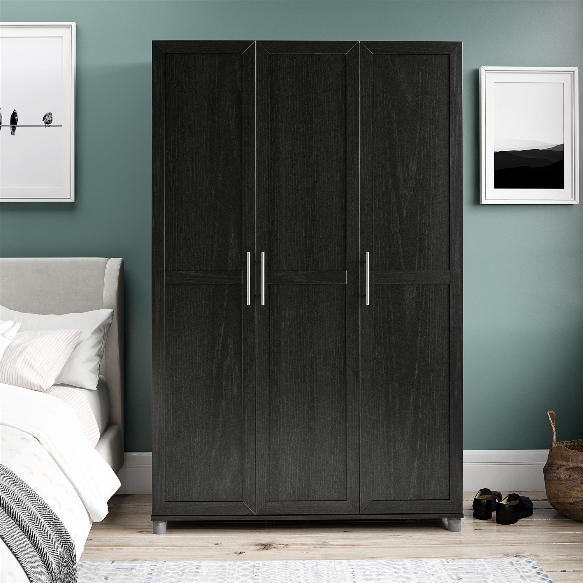 Systembuild Evolution Camberly Framed 3 Door Wardrobe - Black Oak