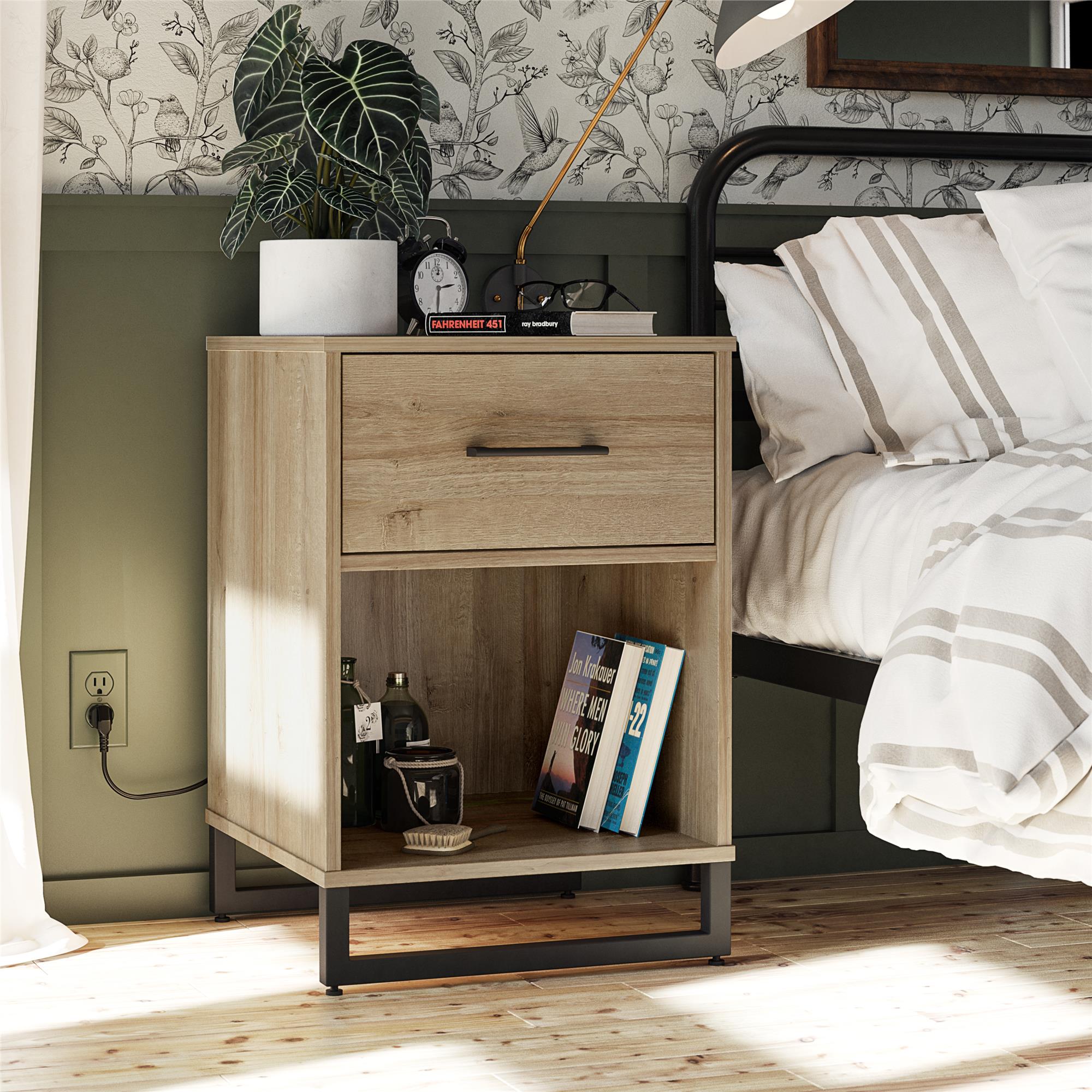 Ameriwood Home Nightstand with 1 Drawer - Natural