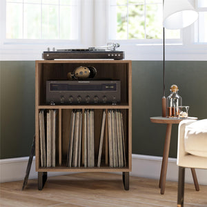 Ameriwood Home Turntable Stand - Distressed Gray Oak