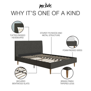 Mr. Kate Daphne Upholstered Bed - Dark Gray - Queen