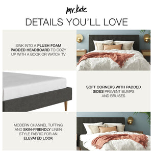 Mr. Kate Daphne Upholstered Bed - Dark Gray - Queen