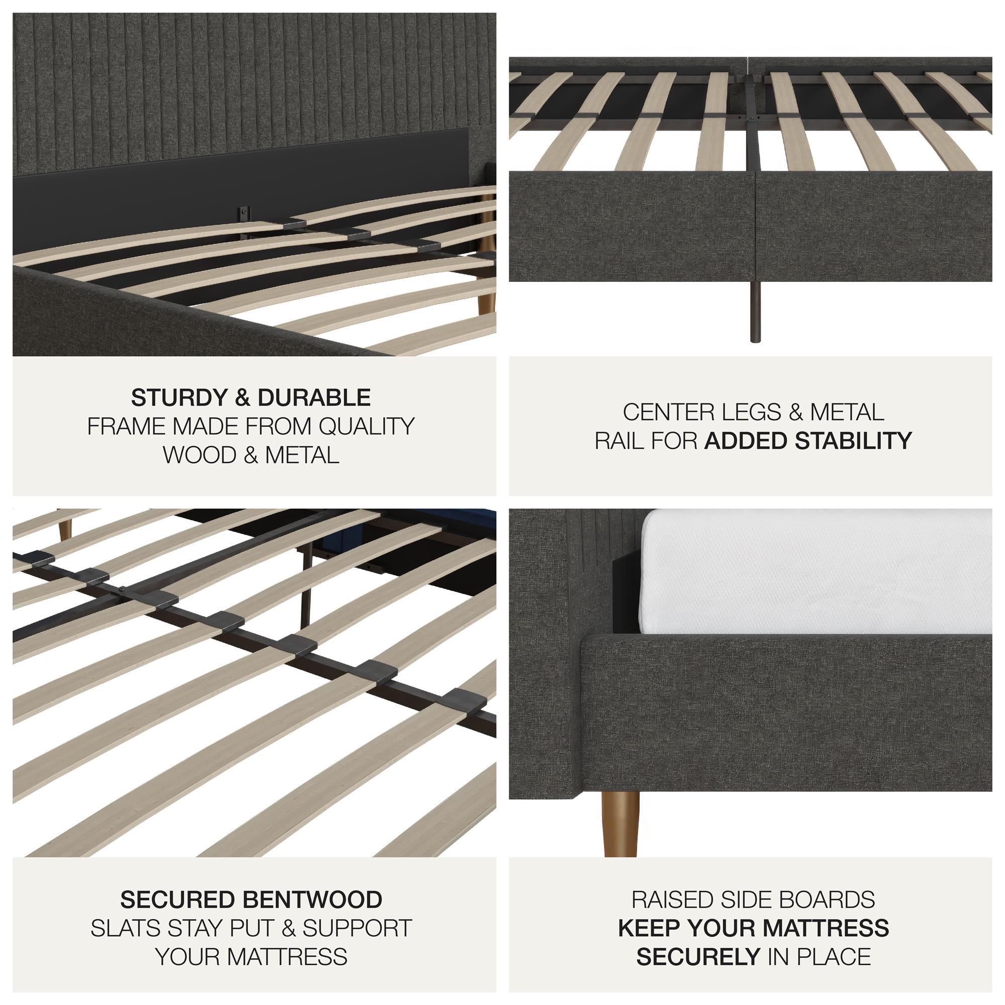 Mr. Kate Daphne Upholstered Bed - Dark Gray - Queen