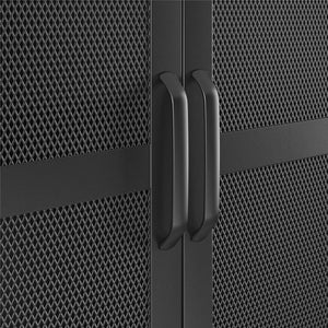 Systembuild Evolution Sunset District Tall 2 Door Storage Cabinet-Mesh Metal Locker - Black