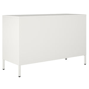 Systembuild Evolution Sunset District 2 Door Storage Cabinet-Mesh Metal Locker - White