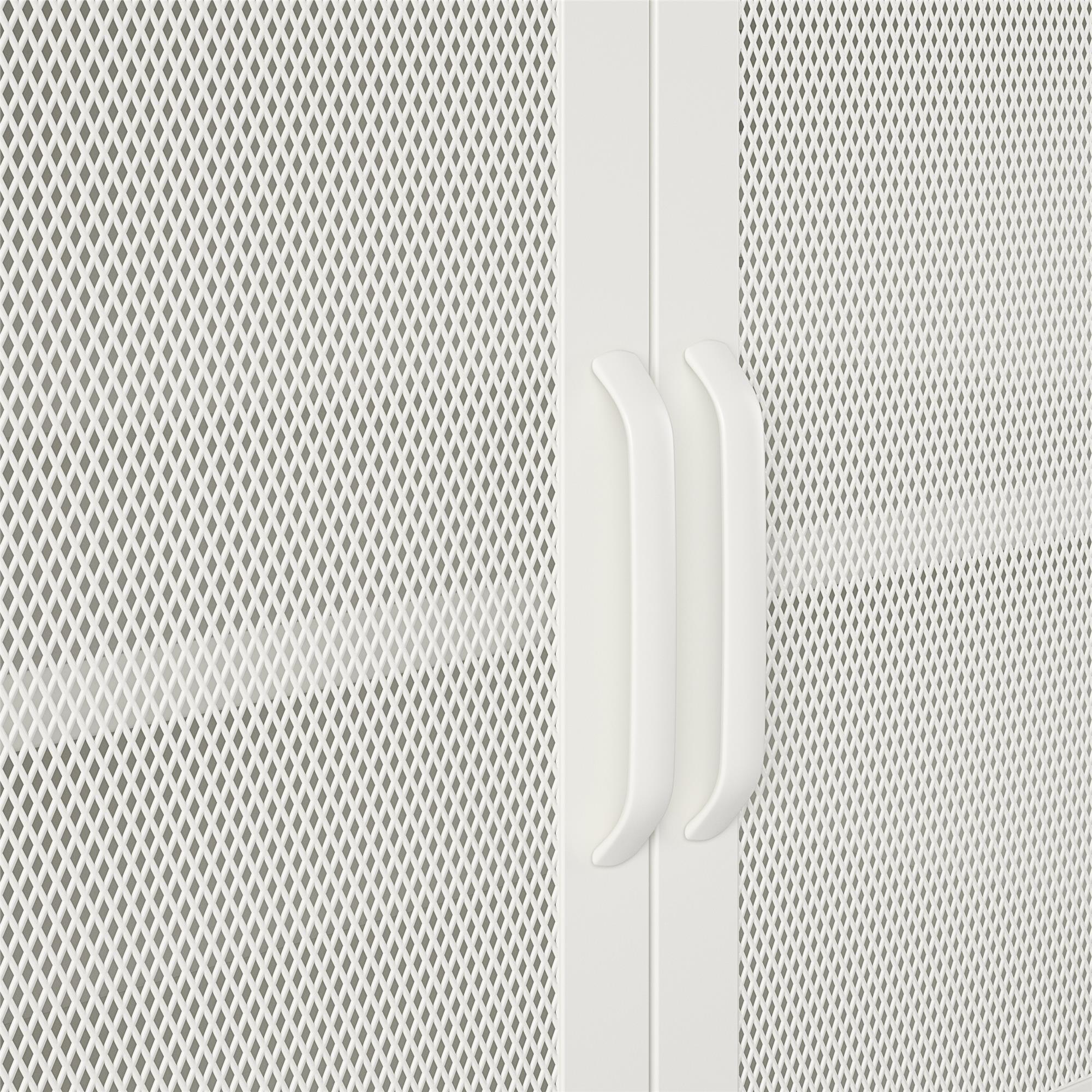 Systembuild Evolution Sunset District 2 Door Storage Cabinet-Mesh Metal Locker - White