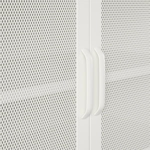 Systembuild Evolution Sunset District 2 Door Storage Cabinet-Mesh Metal Locker - White