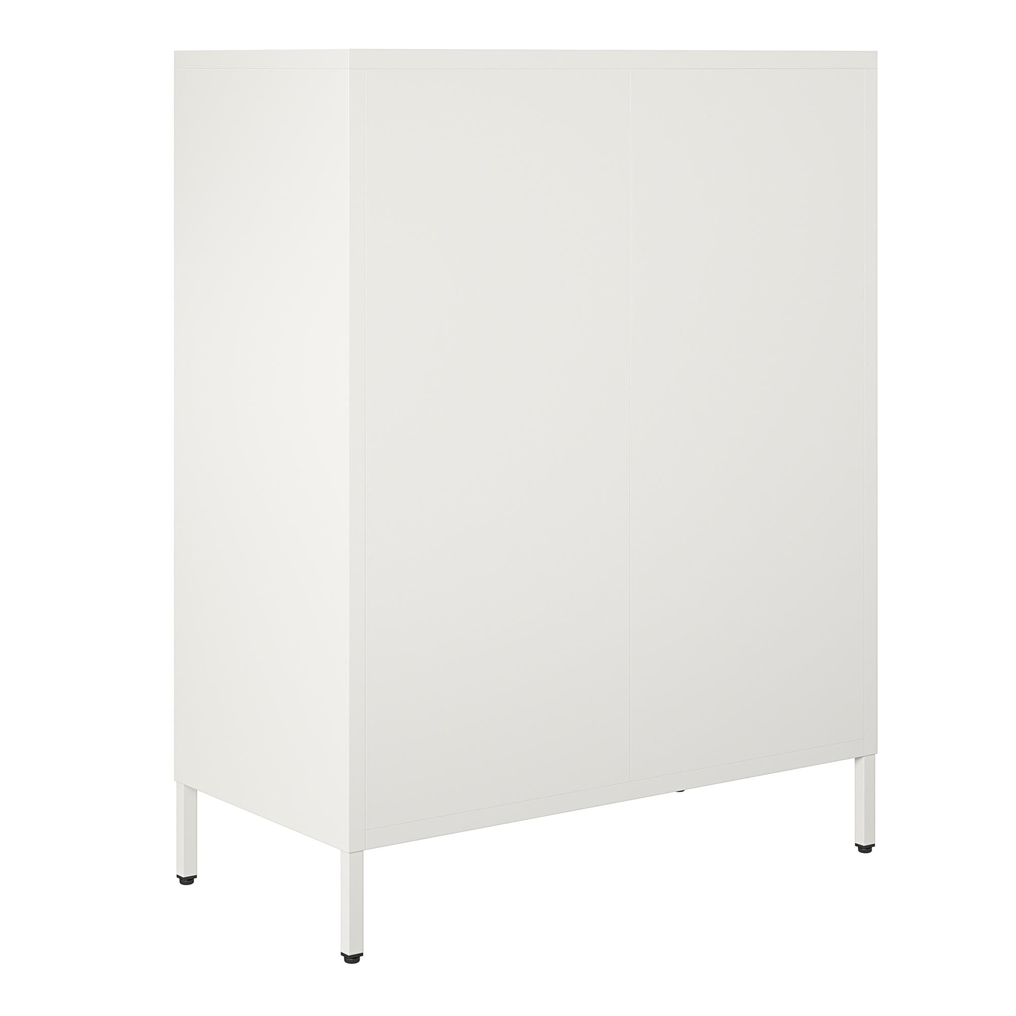 Systembuild Evolution Sunset District 2 Door Accent Cabinet-Mesh Metal Locker - White