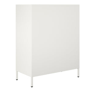 Systembuild Evolution Sunset District 2 Door Accent Cabinet-Mesh Metal Locker - White