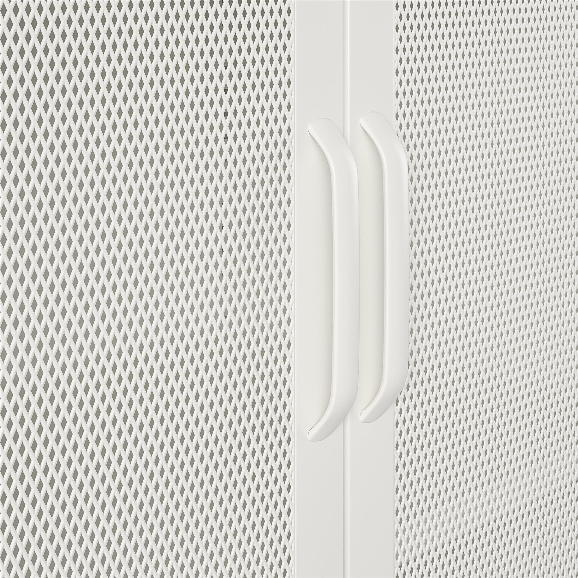 Systembuild Evolution Sunset District 2 Door Accent Cabinet-Mesh Metal Locker - White