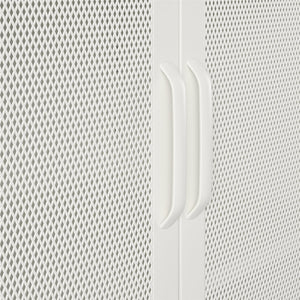 Systembuild Evolution Sunset District 2 Door Accent Cabinet-Mesh Metal Locker - White