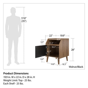 Novogratz Magnolia End Table - Walnut