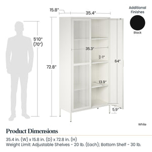 Systembuild Evolution Sunset District Tall 2 Door Storage Cabinet-Mesh Metal Locker - Black