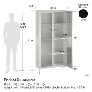 Systembuild Evolution Ashbury Heights Tall 2 Door Metal Storage Cabinet - White