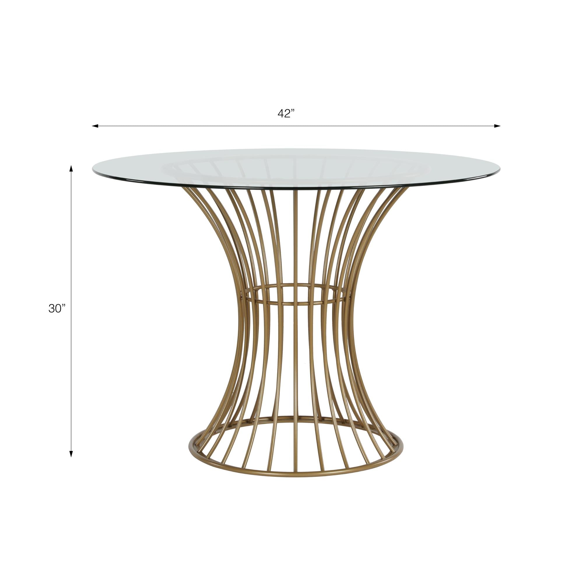 CosmoLiving Westwood Glass Top Dining Table - Brass