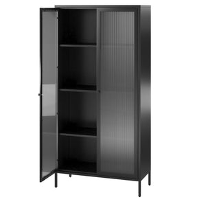 Systembuild Evolution Ashbury Heights Tall 2 Door Metal Storage Cabinet - Black