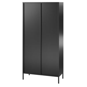 Systembuild Evolution Ashbury Heights Tall 2 Door Metal Storage Cabinet - Black