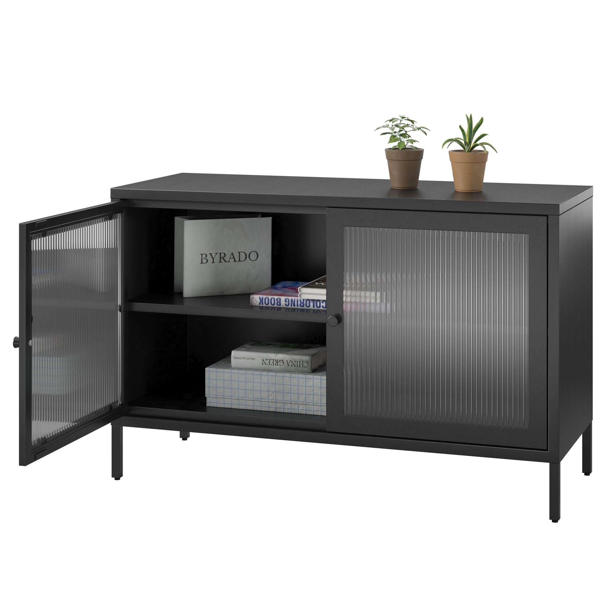 Systembuild Evolution Ashbury Heights 2 Door Metal Accent Cabinet - Black